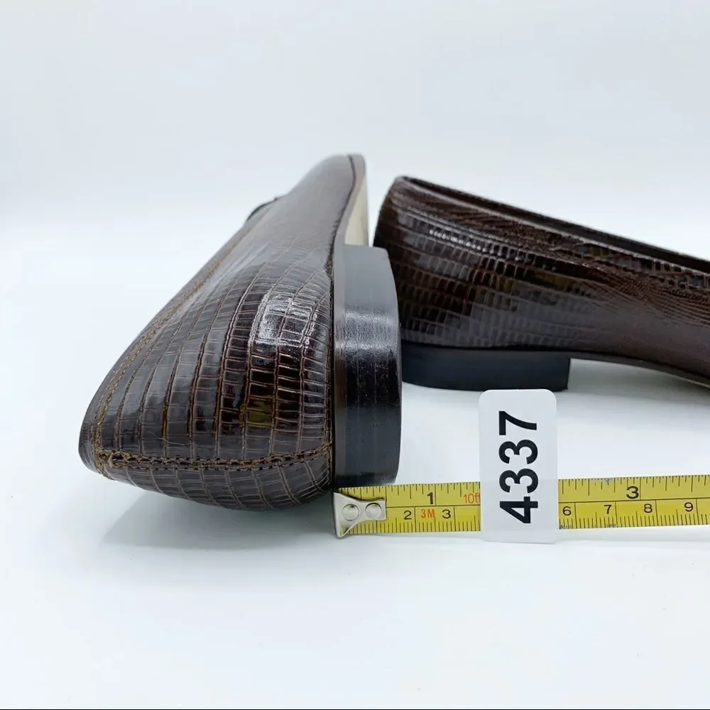 Jones New York‎ Brown Snake Embossed Leather Loafers Sz 7.5
